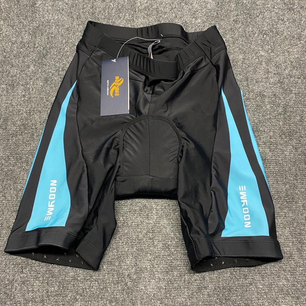 NOOYME Womens Padded Cycling Shorts Black Blue Medium Bike Compression  NWT